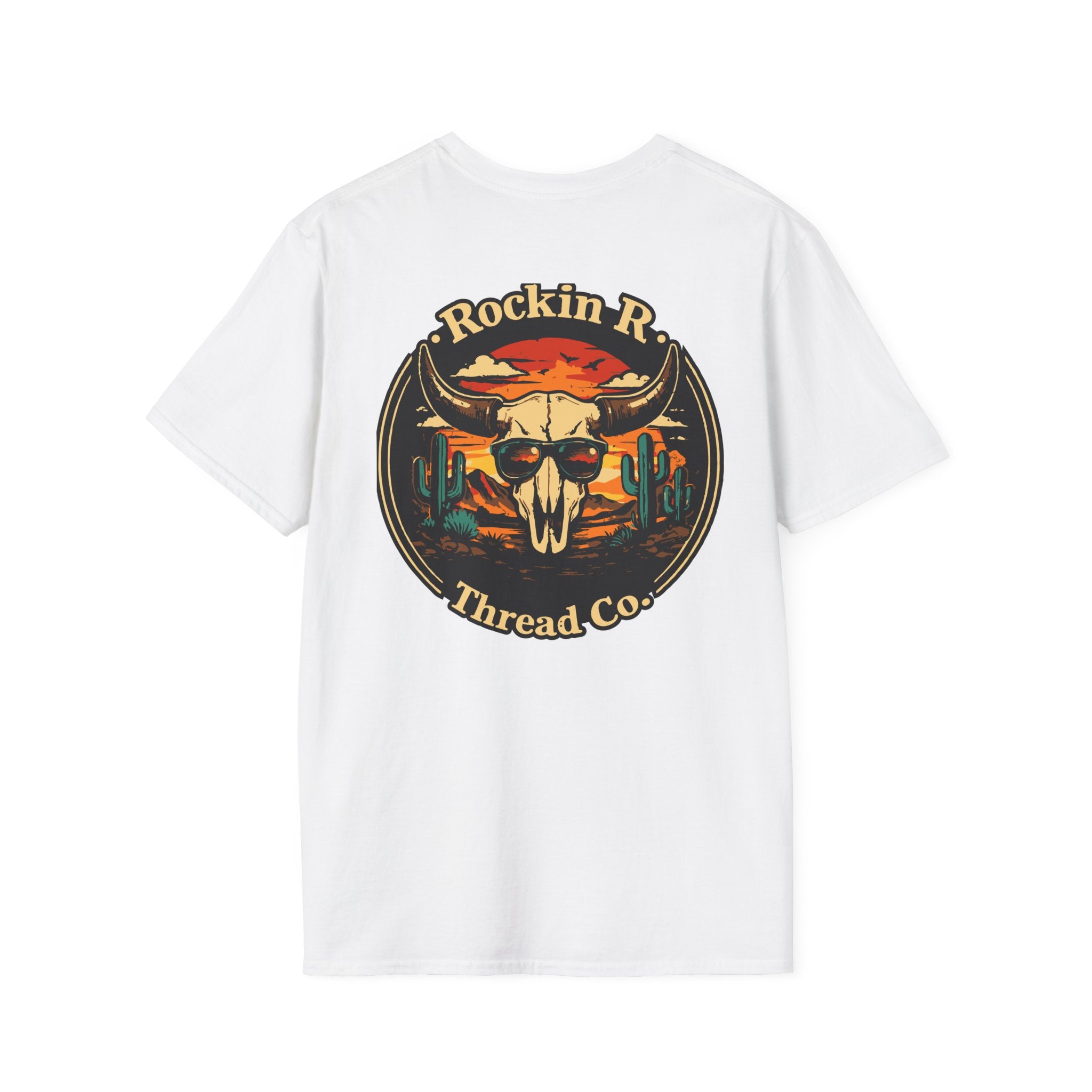 Rockin R Thread Co. Western Skull T-Shirt — Desert Cow Skull Graphic Tee