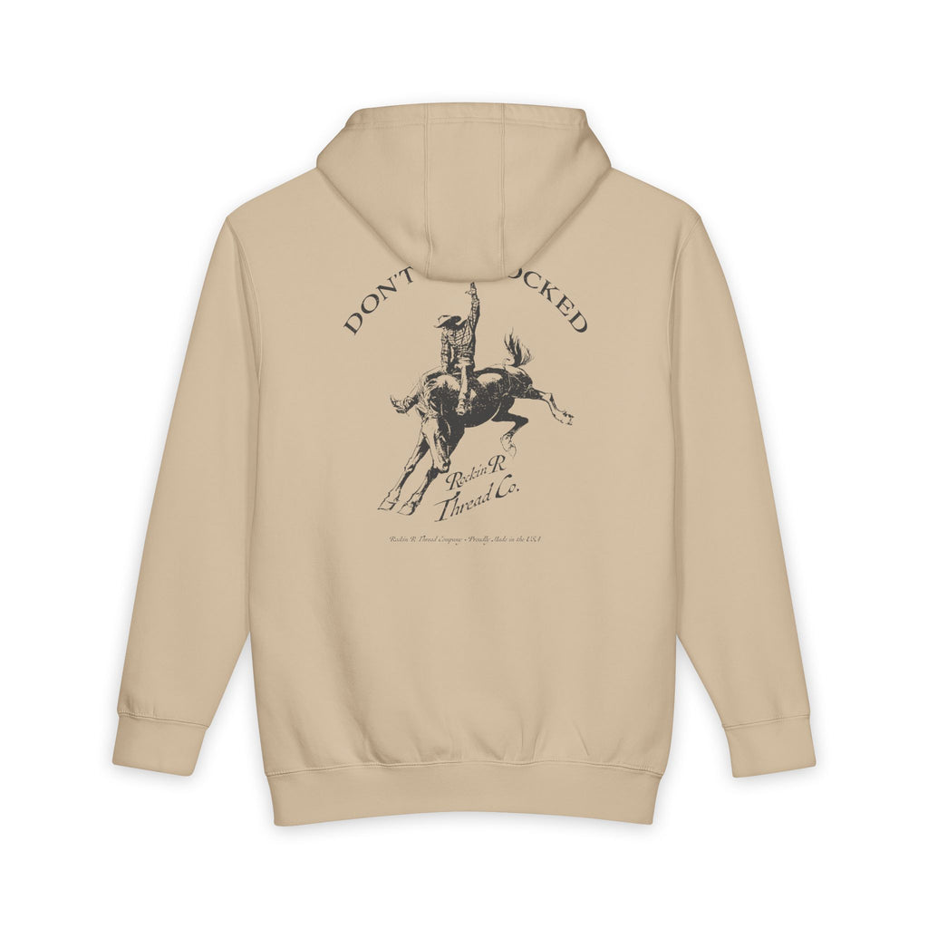 Rodeo Bucking Bronco Hoodie — "Don't Get Bucked" Western Pullover