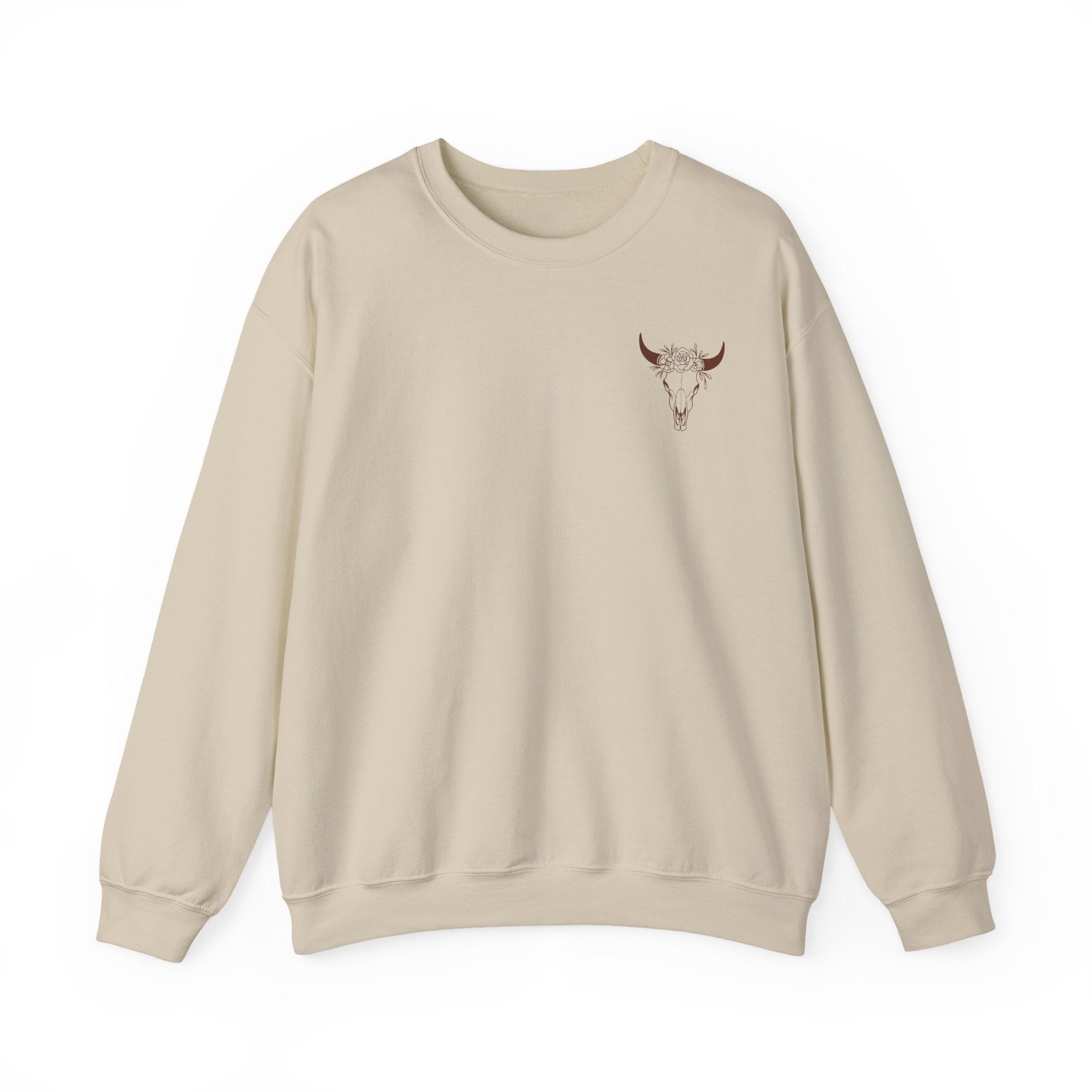 Cow Skull Floral Sweatshirt — Rockin' R Thread Company Crewneck