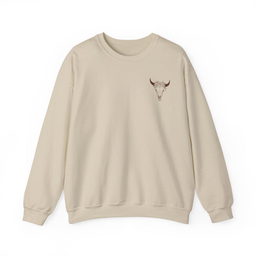 Cow Skull Floral Sweatshirt — Rockin' R Thread Company Crewneck