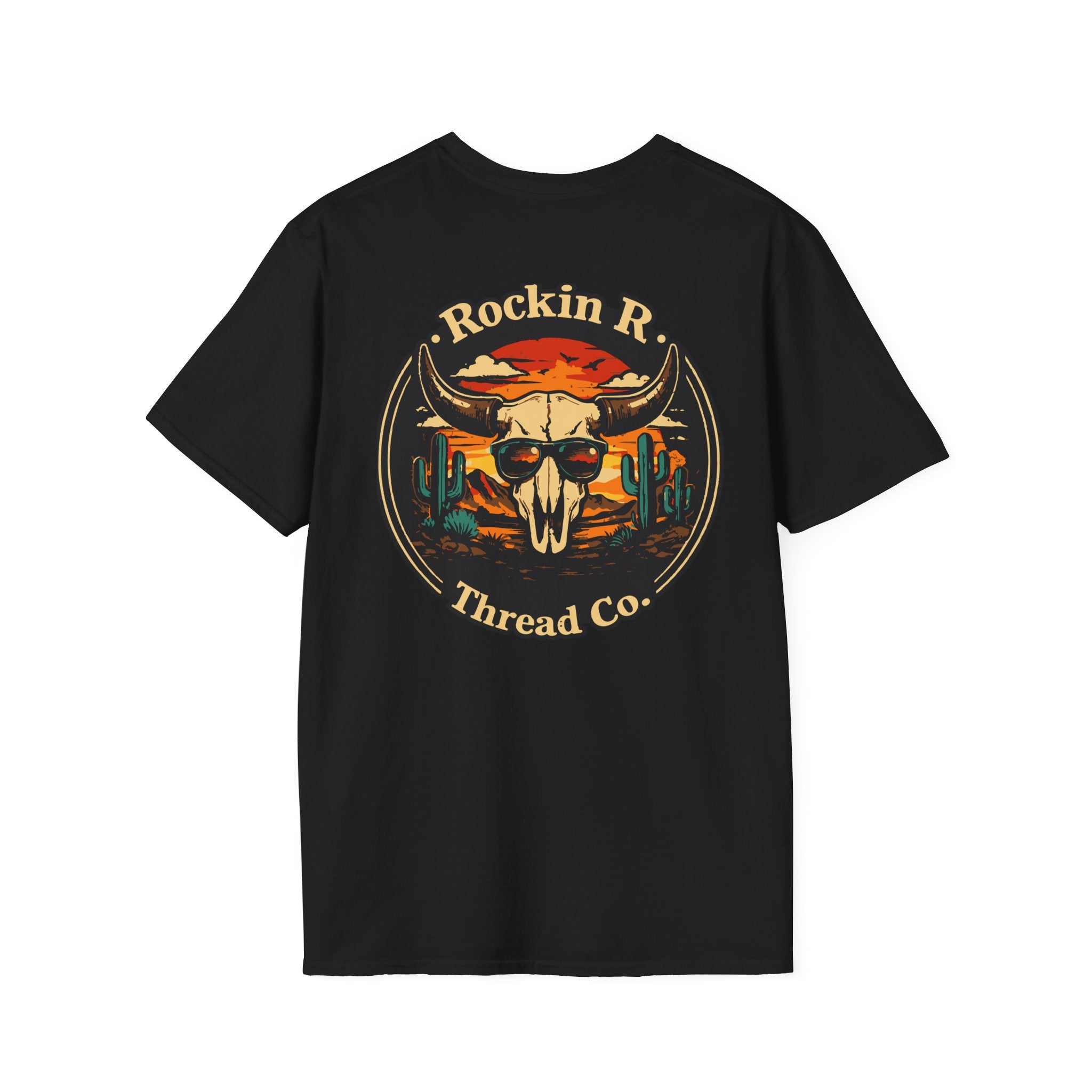 Rockin R Thread Co. Western Skull T-Shirt — Desert Cow Skull Graphic Tee
