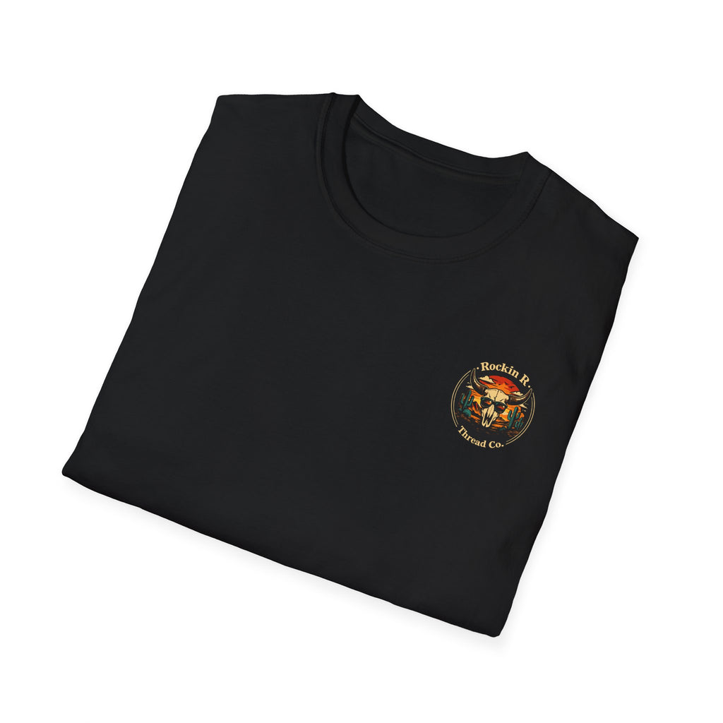 Rockin R Thread Co. Western Skull T-Shirt — Desert Cow Skull Graphic Tee