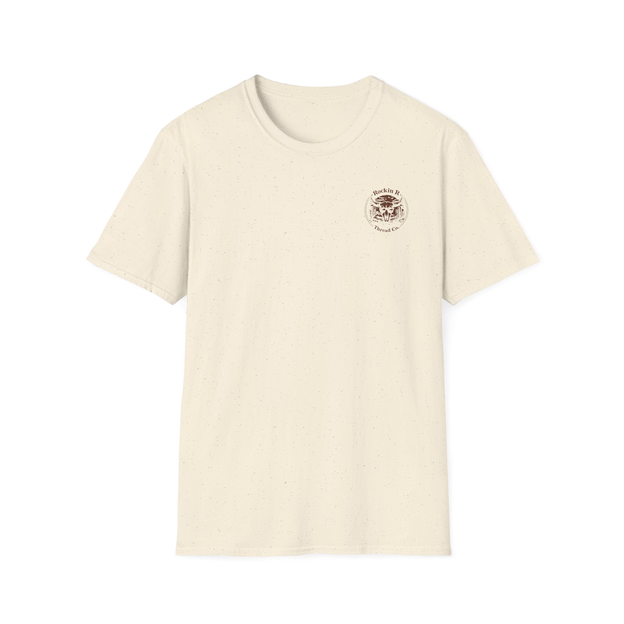 Cow Skull Desert Logo T‑Shirt — "Rockin R. Thread Co." Western Graphic Tee